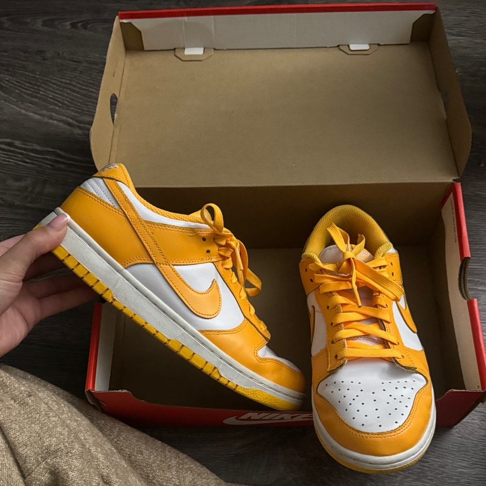 Nike Orange and White Low-Top Sneakers